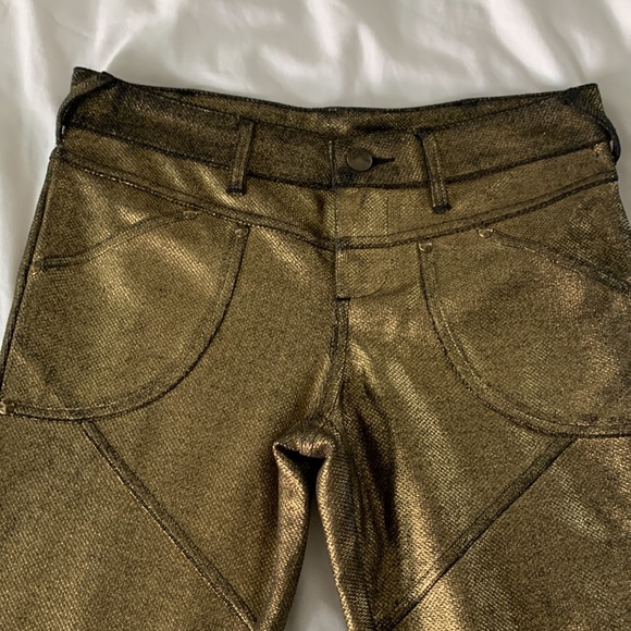 Free People Gold Skinny Moto Pant - Picture 4 of 16